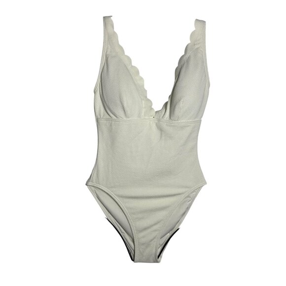 Kate Spade New York White Scalloped One-Piece Swimsuit Size Small - Picture 7 of 8